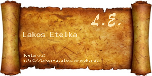 Lakos Etelka névjegykártya